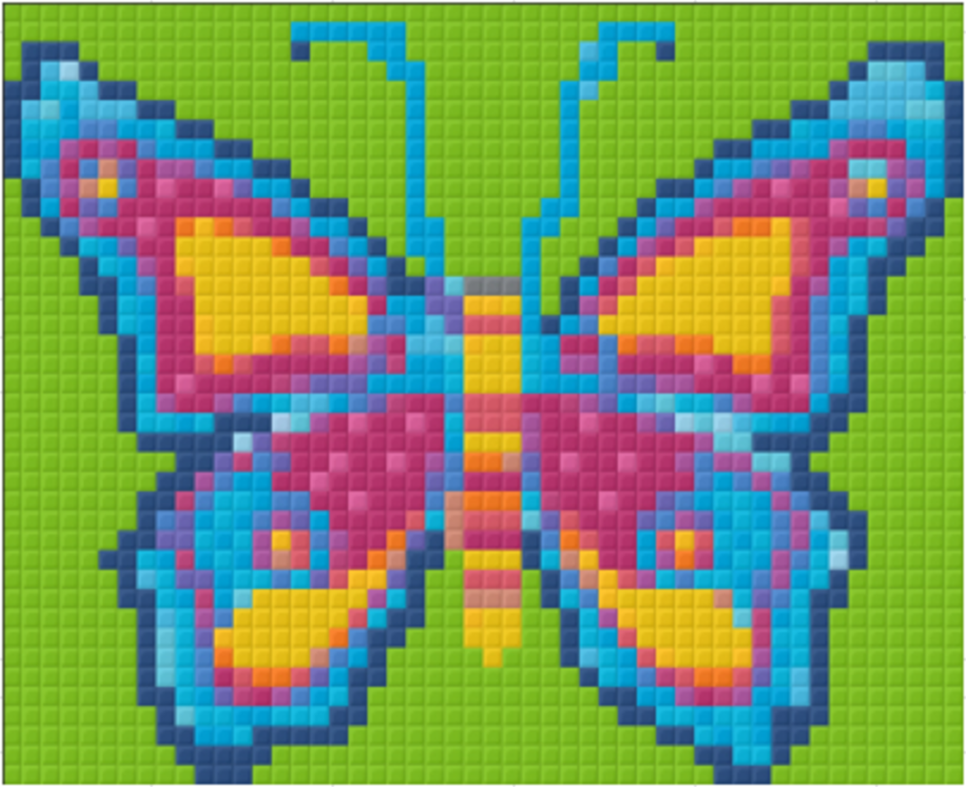 Butterfly Blue-Yellow - 1 Baseplate PixelHobby Mini-mosaic Kit image 0